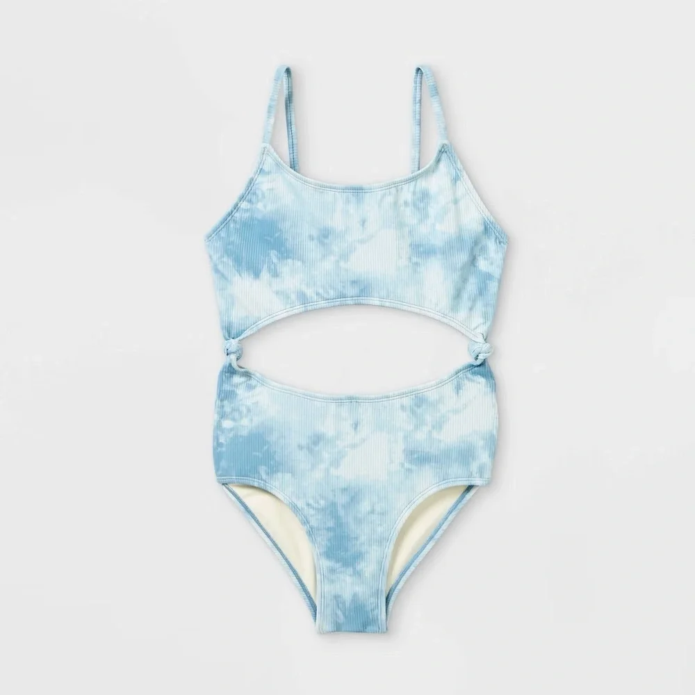 Art Class Tie Dye One Piece Swimsuit Girls L 10/12 Plus NWT UPF 50
